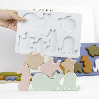 Silikonowe Puzzle Sea Ocean Animals, edukacyjne Montessori Baby Puzzle