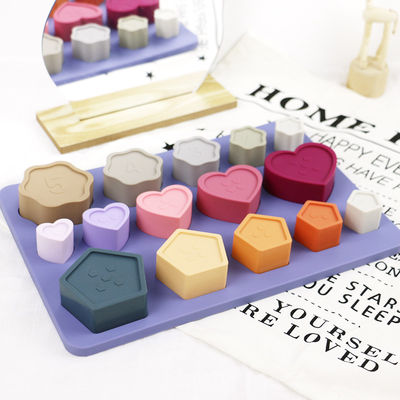 Dziecko Maluch Silikonowe Puzzle Nietoksyczne Z Kształtem Kwiatu Gwiazdy Serca