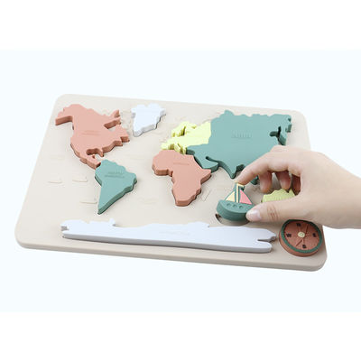 Mapa świata Kontynenty i oceany Puzzle silikonowe Dziecko prezent Montessori edukacyjny