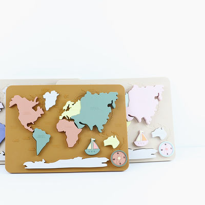 Mapa świata Kontynenty i oceany Puzzle silikonowe Dziecko prezent Montessori edukacyjny