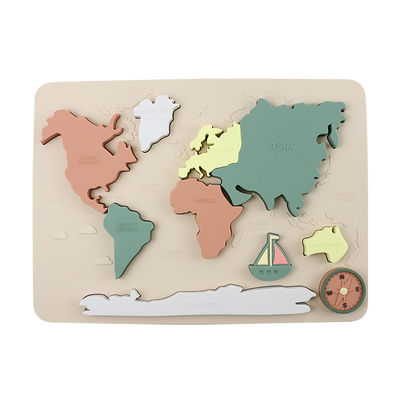 Mapa świata Kontynenty i oceany Puzzle silikonowe Dziecko prezent Montessori edukacyjny