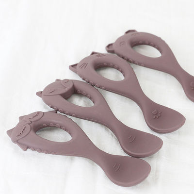 New Arrival łyżka dla niemowląt łyżka silikonowa klasy spożywczej z maluchem przyjazne dla środowiska dzieci karmienie niemowląt łyżka silikonowa w stylu zwierzęcym
