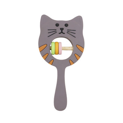 Silikonowa grzechotka Kitty Shape Food Grade dla małego dziecka