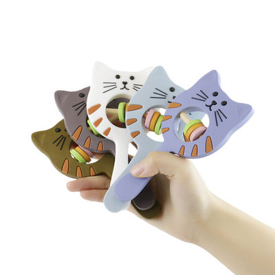 Silikonowa grzechotka Kitty Shape Food Grade dla małego dziecka