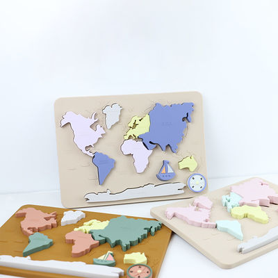 Silikonowa Mapa Świata Spersonalizowane Puzzle dla Maluchów Montessori Edukacyjne