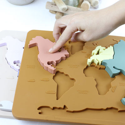 Silikonowa Mapa Świata Spersonalizowane Puzzle dla Maluchów Montessori Edukacyjne