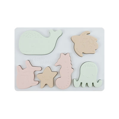Silikonowe Puzzle Sea Ocean Animals, edukacyjne Montessori Baby Puzzle