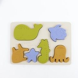 Silikonowe Puzzle Sea Ocean Animals, edukacyjne Montessori Baby Puzzle