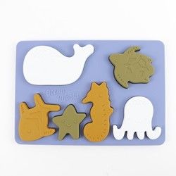 Silikonowe Puzzle Sea Ocean Animals, edukacyjne Montessori Baby Puzzle