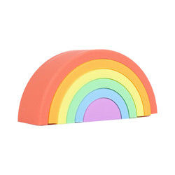 Dostosowane miękkie silikonowe zabawki Rainbow Stacking dla dzieci edukacyjnych