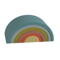 Dostosowane miękkie silikonowe zabawki Rainbow Stacking dla dzieci edukacyjnych