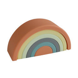 Dostosowane miękkie silikonowe zabawki Rainbow Stacking dla dzieci edukacyjnych