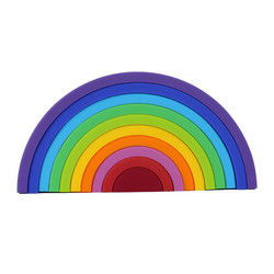 Dostosowane miękkie silikonowe zabawki Rainbow Stacking dla dzieci edukacyjnych