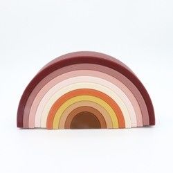 Dostosowane miękkie silikonowe zabawki Rainbow Stacking dla dzieci edukacyjnych