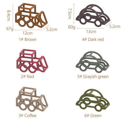 Kształt samochodu Baby Silikonowe zabawki Multi Color Food Grade Nietoksyczny materiał