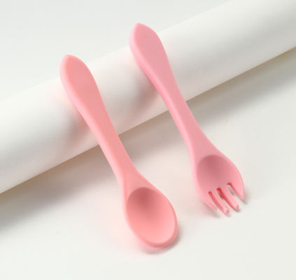 Silikonowa łyżka do karmienia niemowląt klasy spożywczej Zrównoważona z dostosowanym logo