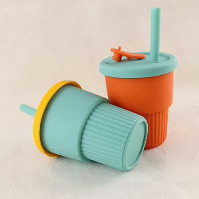 Travel Camp Składany silikonowy kubek do kawy 350 ml ze słomianą pokrywką