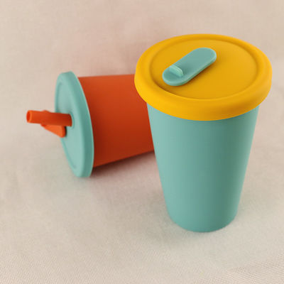Travel Camp Składany silikonowy kubek do kawy 350 ml ze słomianą pokrywką