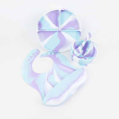 Gradient Colors Silikonowy zestaw stołowy Bez BPA Antypoślizgowy dla niemowląt