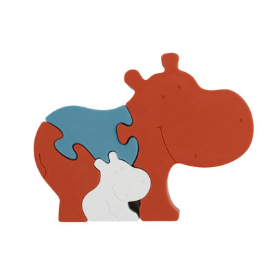 Food Grade Silikonowe puzzle dla niemowląt BPA Free Eco Friendly Hippo Shape