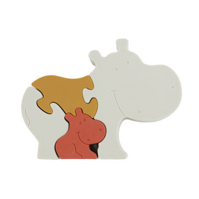 Food Grade Silikonowe puzzle dla niemowląt BPA Free Eco Friendly Hippo Shape