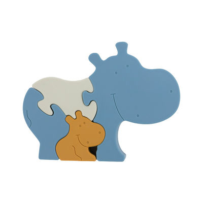 Food Grade Silikonowe puzzle dla niemowląt BPA Free Eco Friendly Hippo Shape