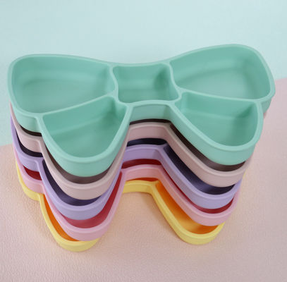 Niestandardowa silikonowa przyssawka do karmienia niemowląt Bow Plate BPA Free Food Grade