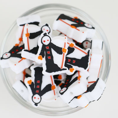 Silikonowe koraliki ogniskowe z serii Halloween DIY na breloki do długopisów