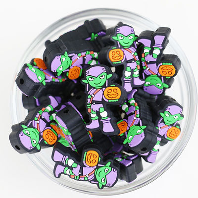 100% bezpieczne silikonowe koraliki na ząbkowanie nietoksyczne dla niemowląt i dzieci DIY halloweenowe silikonowe koraliki ogniskowe