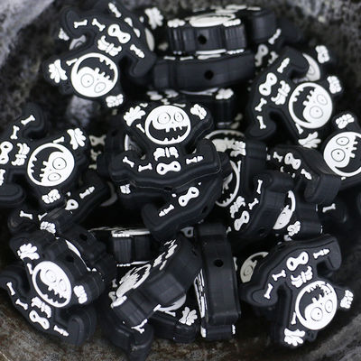 Niestandardowe nietoksyczne silikonowe koraliki ząbkowane z otworem na ogniska ząbkowania dziecka na halloween boże narodzenie