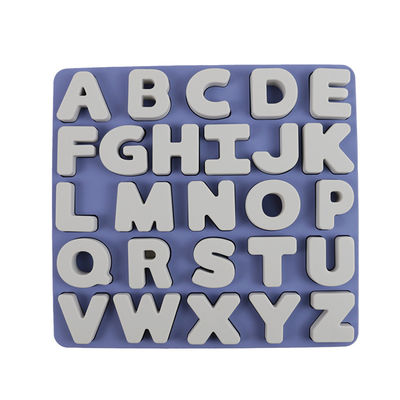 Własne logo Silikonowe zabawki edukacyjne alphabate 26 liter silikonowe Puzzle BPA Free Eco Friendly Dla dzieci