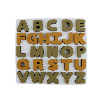 Własne logo Silikonowe zabawki edukacyjne alphabate 26 liter silikonowe Puzzle BPA Free Eco Friendly Dla dzieci