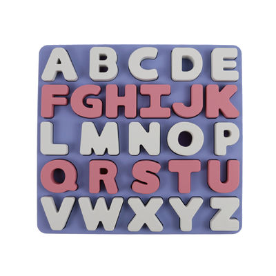 Własne logo Silikonowe zabawki edukacyjne alphabate 26 liter silikonowe Puzzle BPA Free Eco Friendly Dla dzieci