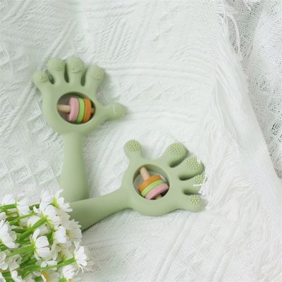 ODM Baby silikonowe zabawki Grupa wiekowa Niemowlęta Dzieci dzieci Rattle Palm Hand Form