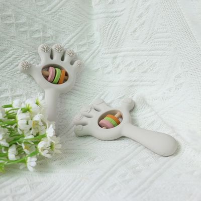 ODM Baby silikonowe zabawki Grupa wiekowa Niemowlęta Dzieci dzieci Rattle Palm Hand Form