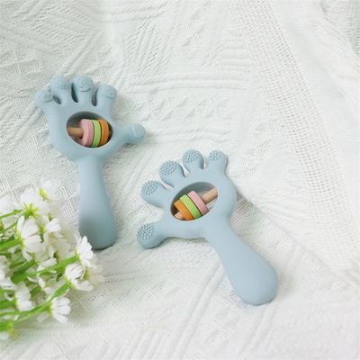 ODM Baby silikonowe zabawki Grupa wiekowa Niemowlęta Dzieci dzieci Rattle Palm Hand Form