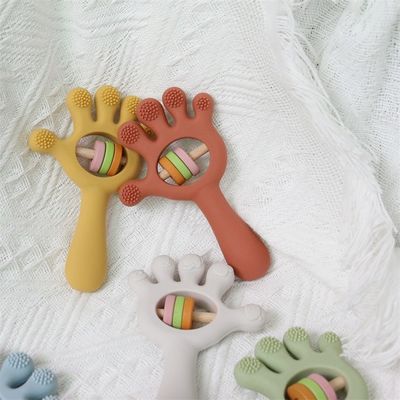 ODM Baby silikonowe zabawki Grupa wiekowa Niemowlęta Dzieci dzieci Rattle Palm Hand Form