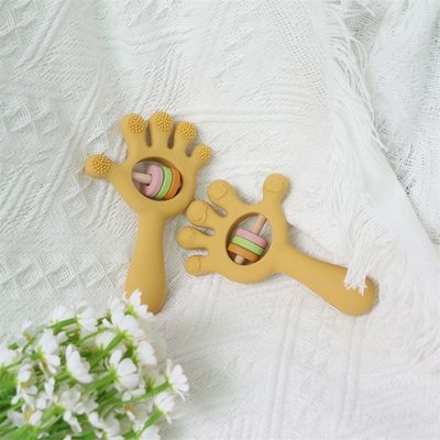 ODM Baby silikonowe zabawki Grupa wiekowa Niemowlęta Dzieci dzieci Rattle Palm Hand Form