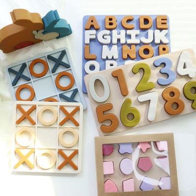 Sprzedaż hurtowa Całkowity silikon XO Puzzles Custom Logo Brand Baby Edukacyjny silikon Puzzle Toys