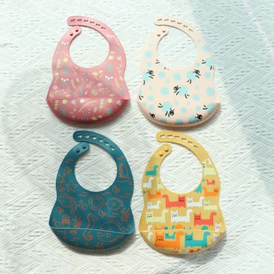 Chroń swoje ubrania dla niemowląt Silicone Baby Bib Odporny na plamy Drukowanie zwierzęce wzór Silicone Bib