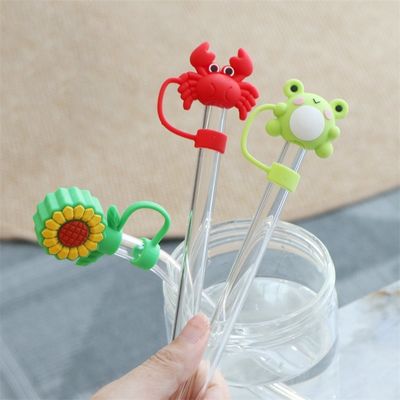 Niestandardowe silikonowe 10mm pokrywy ze słomy z 3D kreskówką Animal Design silikonowe słomy Toppers Kapelusz do kubków