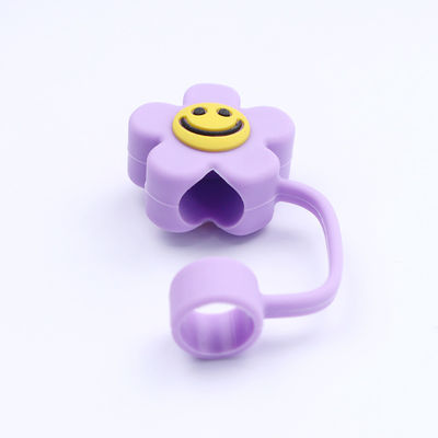 3D Flower Design Silicone Straw Cap 100% Bpa Free Non Toxic Safe Silicone Toppers For Cup Straw