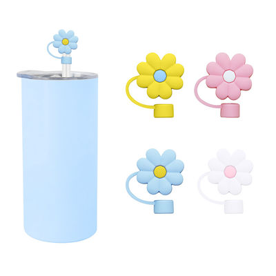 3D Flower Design Silicone Straw Cap 100% Bpa Free Non Toxic Safe Silicone Toppers For Cup Straw