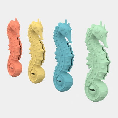 Silikonowa zabawka dla zwierząt w kształcie konika morskiego bez BPA – zabawka do powolnego karmienia i gryzak dla psów i kotów