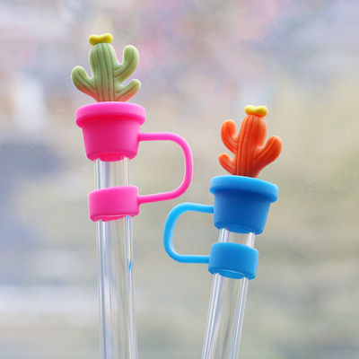 Kaktus Straw Stoppers Protector Drinking Accessories And Practical Design Wielokrotnie używalne Cute Silicone Straw Lids Tips Protectors