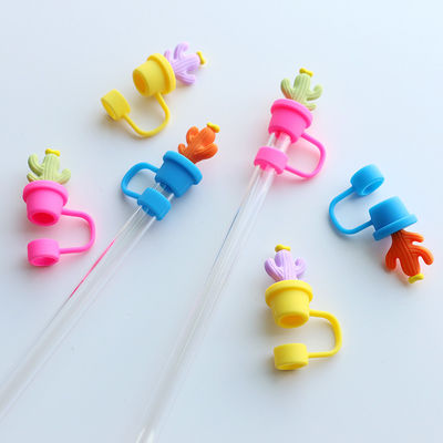 Kaktus Straw Stoppers Protector Drinking Accessories And Practical Design Wielokrotnie używalne Cute Silicone Straw Lids Tips Protectors
