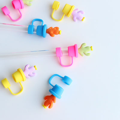 Kaktus Straw Stoppers Protector Drinking Accessories And Practical Design Wielokrotnie używalne Cute Silicone Straw Lids Tips Protectors