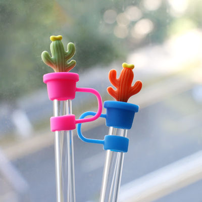 Kaktus Straw Stoppers Protector Drinking Accessories And Practical Design Wielokrotnie używalne Cute Silicone Straw Lids Tips Protectors