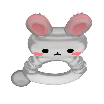 2025 Fabryka Bunny Cute Design Przejrzysty Sensory Ice Cream Zamrażalny silikonowy zęby z wodą dla dzieci