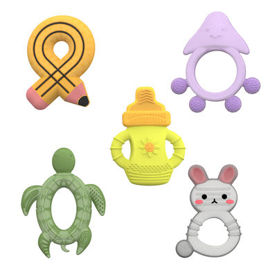 2025 Fabryka Bunny Cute Design Przejrzysty Sensory Ice Cream Zamrażalny silikonowy zęby z wodą dla dzieci